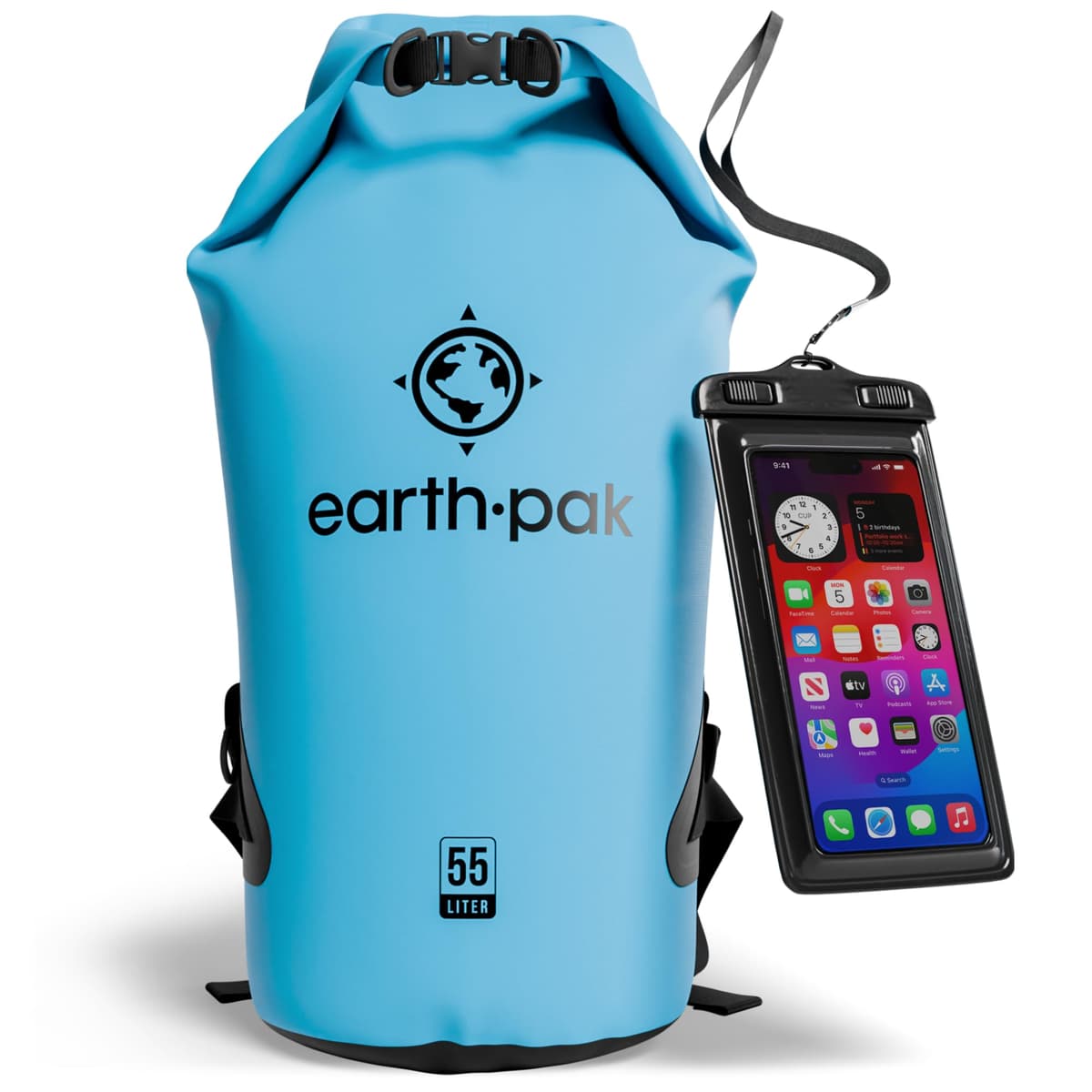 Earth Pak Waterproof Dry Bag - Roll Top Waterproof Backpack Sack Keeps Gear Dry for Kayak with Waterproof Phone Case — view 51