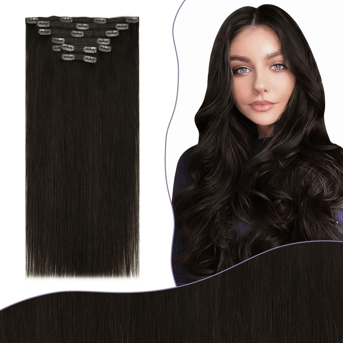 Fshine Clip in Hair Extensions Human Hair Copper Hair Extensions 18 Inch 120 g 7 pcs Color 330 Natural Straight Hair Extensions for Women Real Human Hair — view 30