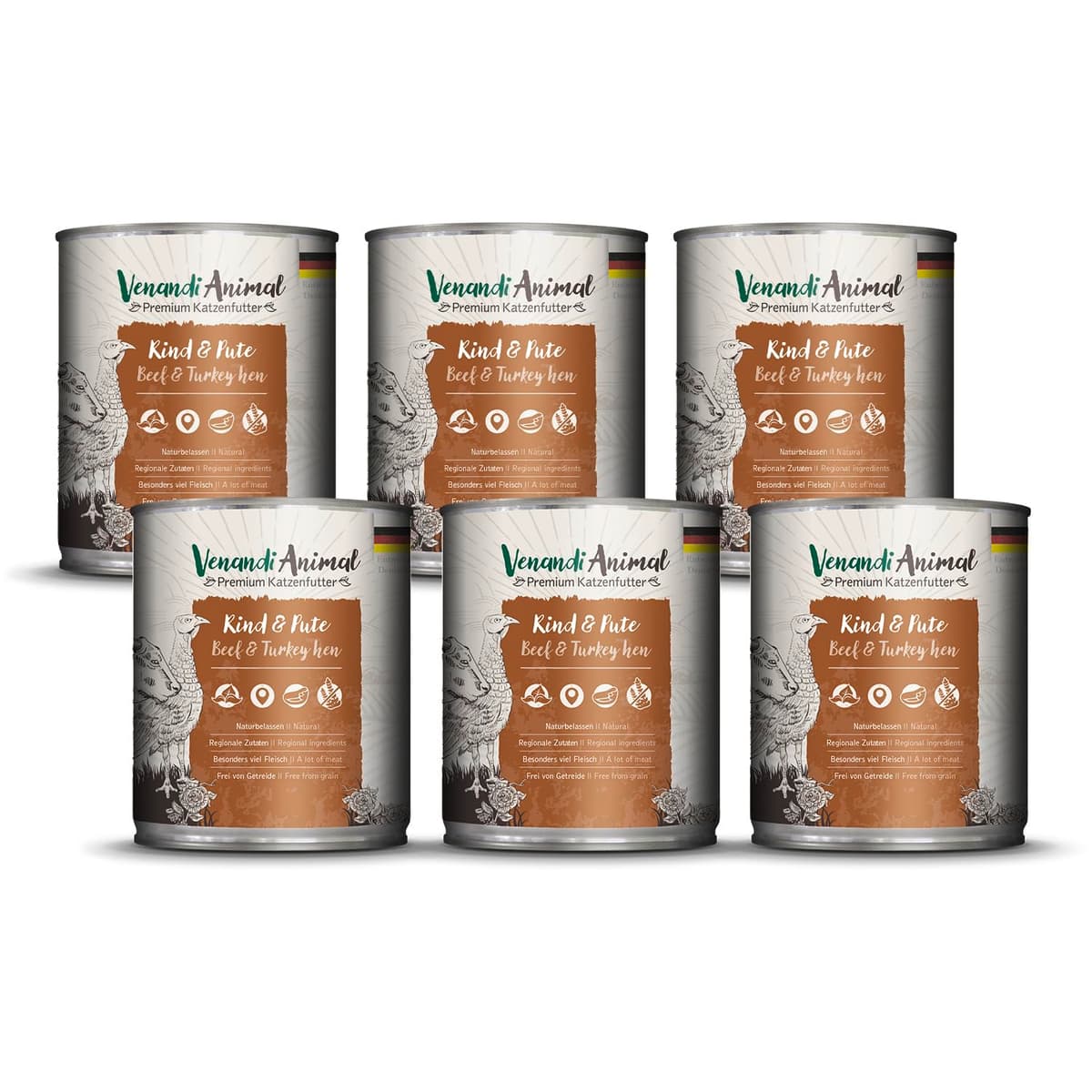 Venandi Animal Premium Cat Food, Horse as Monoprotein, Wet Food, Grain-Free and Natural, Pack of 6 (6 x 200 g) — view 15