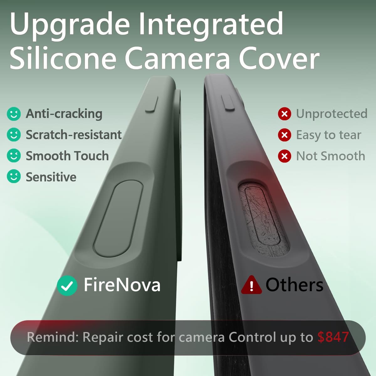 FireNova Magnetic for iPhone 17 Pro Case, Compatible with MagSafe, [Integrated Silicone Camera Control Button] [Camera Protection] Anti-Scratch Microfiber Lining Phone Case, 6.3", Calke Green — view 2