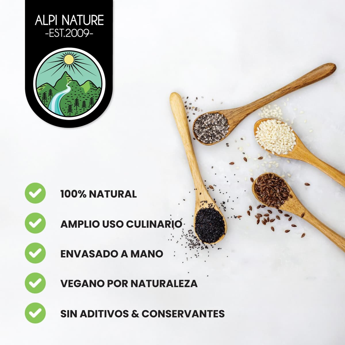 Alpi Nature Semillas de Sésamo Negro 500g, Semillas de Sésamo Negro Enteras Crudas para Cocinar — view 5