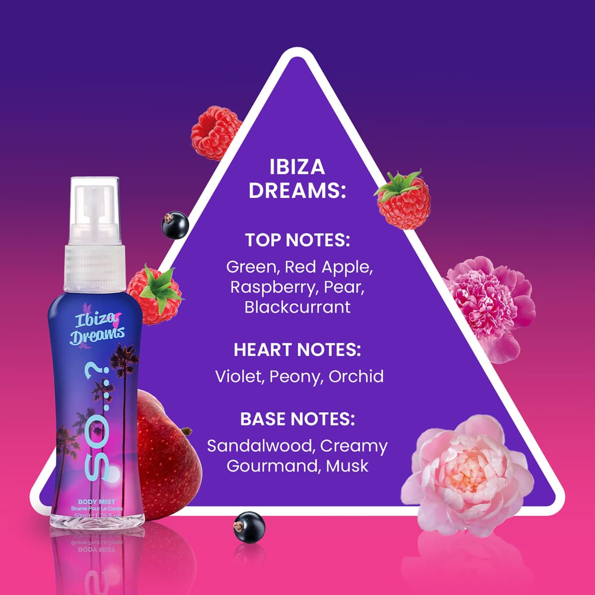 So…? Escapes Womens Gift Set, with Ibiza Dream, Bali Breeze, Mykonos Nights & Majorca Love, Fragrance Spray Set (4 x 50ml) — view 3