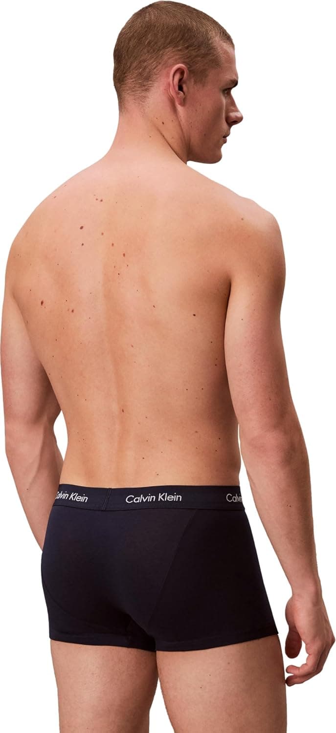 Calvin Klein Calzoncillos bóxer Hombre Pack de 3 Low Rise Trunks Ropa Interior L Multicolor (Black/Blueshadow/Cobaltwater Dtm Wb)