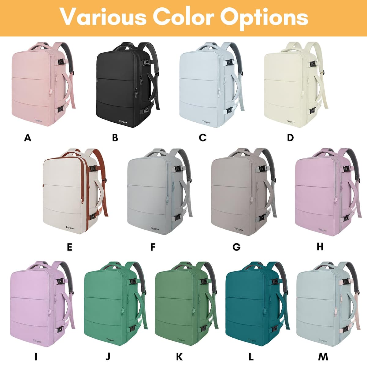 Travel Backpack for Women, Carry On Backpack with USB Charging Port & Shoe Pouch, TSA 15.6inch Laptop Backpack Flight Approved, College Gym Bag Casual Daypack for Weekender Business Hiking, Beige — view 3