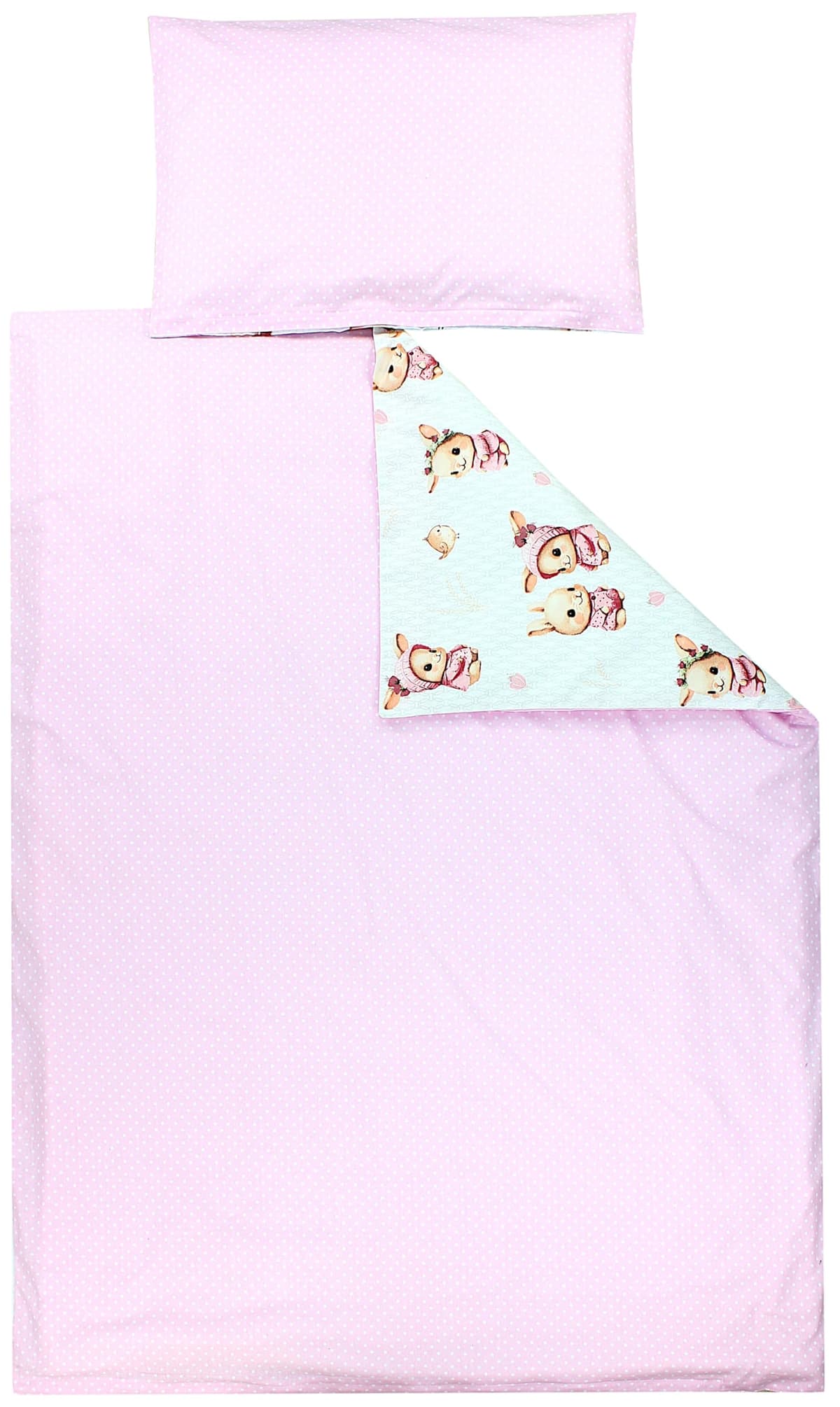 TupTam Juego de Ropa de Cama para Niños, de 2 Piezas., Conejo/Rosa/Lunares, 120x90 cm — view 4