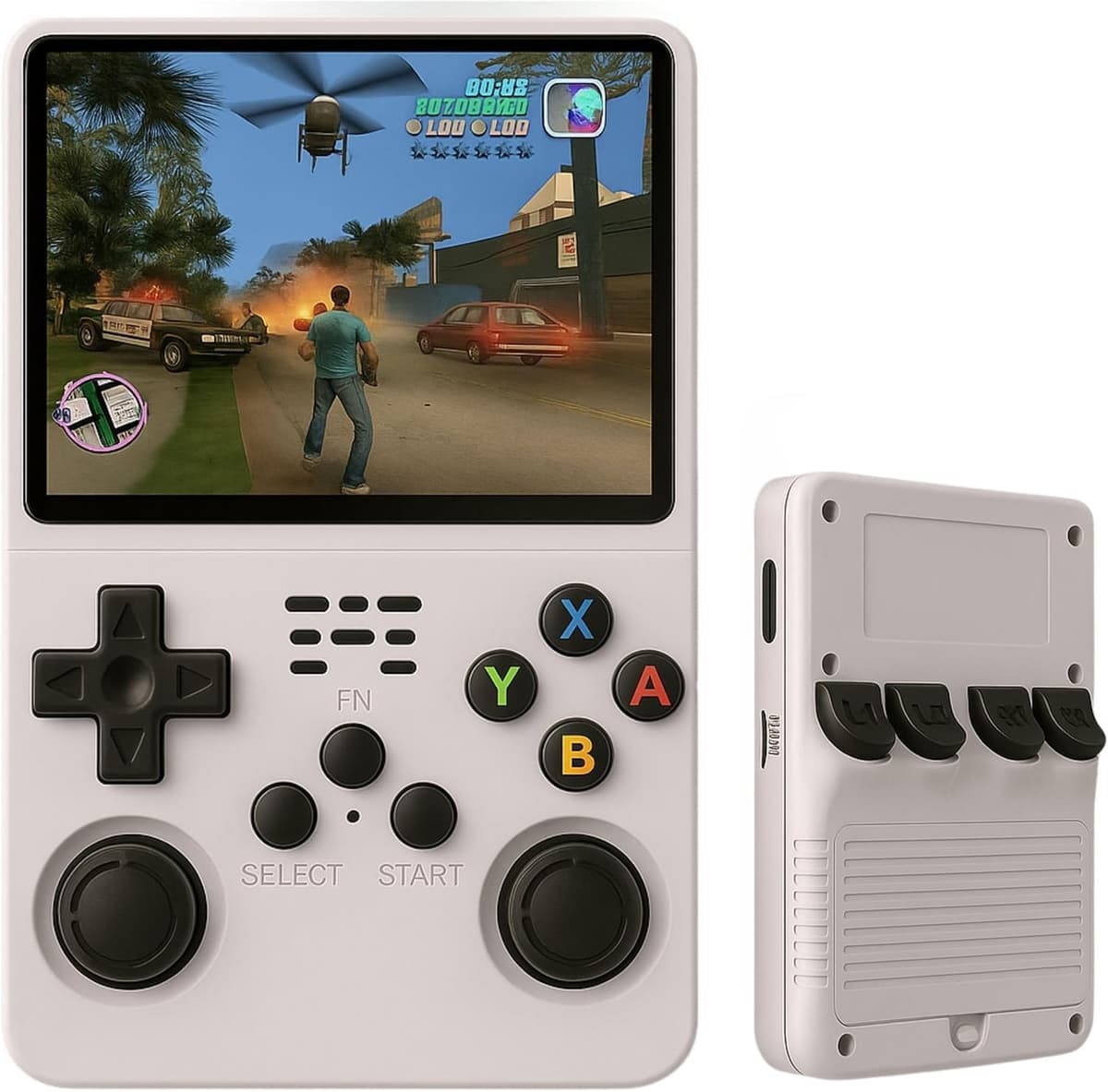 Retro Portable Console with 20,000 Games – 2025 Version – Mini Arcade Console – Games for PS1, PSP, N64, NDS, SuperN, GameB, GBA, NeoG, etc. – HD Screen 3.5' 640 x 480 – Reject Imitations (White)