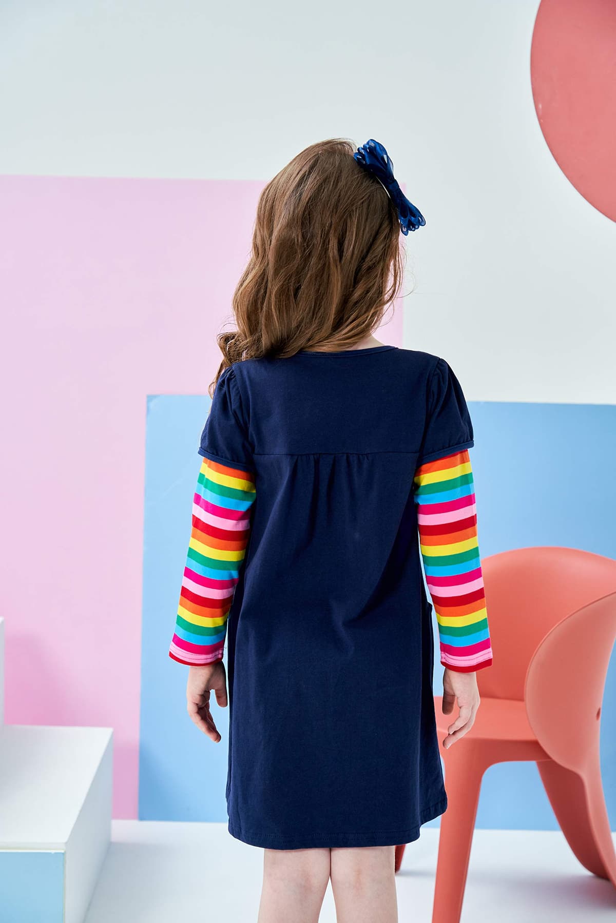 VIKITA Vestido para Niñas Manga Larga Algodón Princesa Casuales Bebe Niñas 2-8 años — view 4