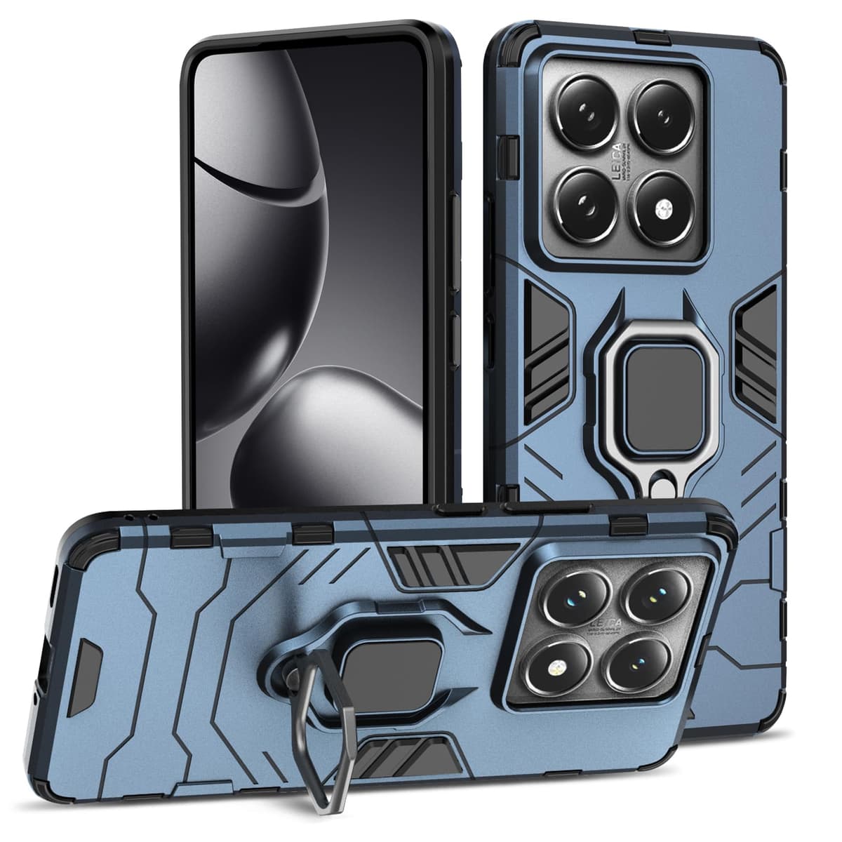 Funda para CMF Phone 2 Pro, Carcasa Antigolpes con Soporte anular metálico, Case Protectora de Grado Militar, Negro — view 972