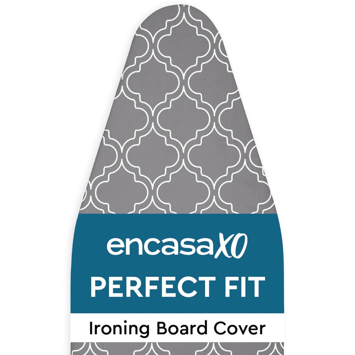 Encasa XO Ironing Board Covers and pad 125x46 cm- Thick 3mm Felt Padding, Drawstring Tightening & Lock, Heat Reflective, Scorch & Stain Resistant, for Wide Ironing Board - Grey Tiles