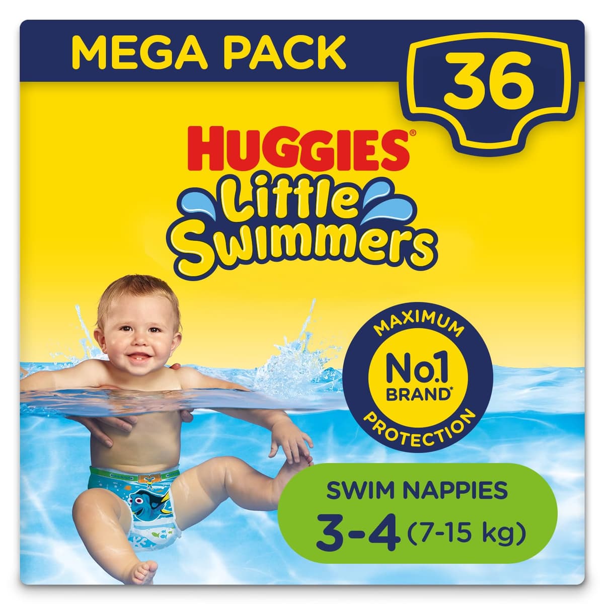 Huggies Little Swimmers, Swim Nappies, Size 5-6 - 33 Pants - Maximum Protection Swimming Nappies with Leak Guards - All-Round Stretchy Waistband — view 8