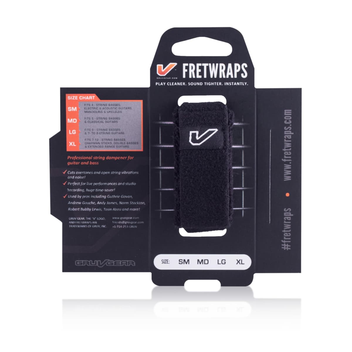 Gruv Gear FretWraps String Muter 1-Pack (Black, Small) (FW-1PK-SM) — view 3