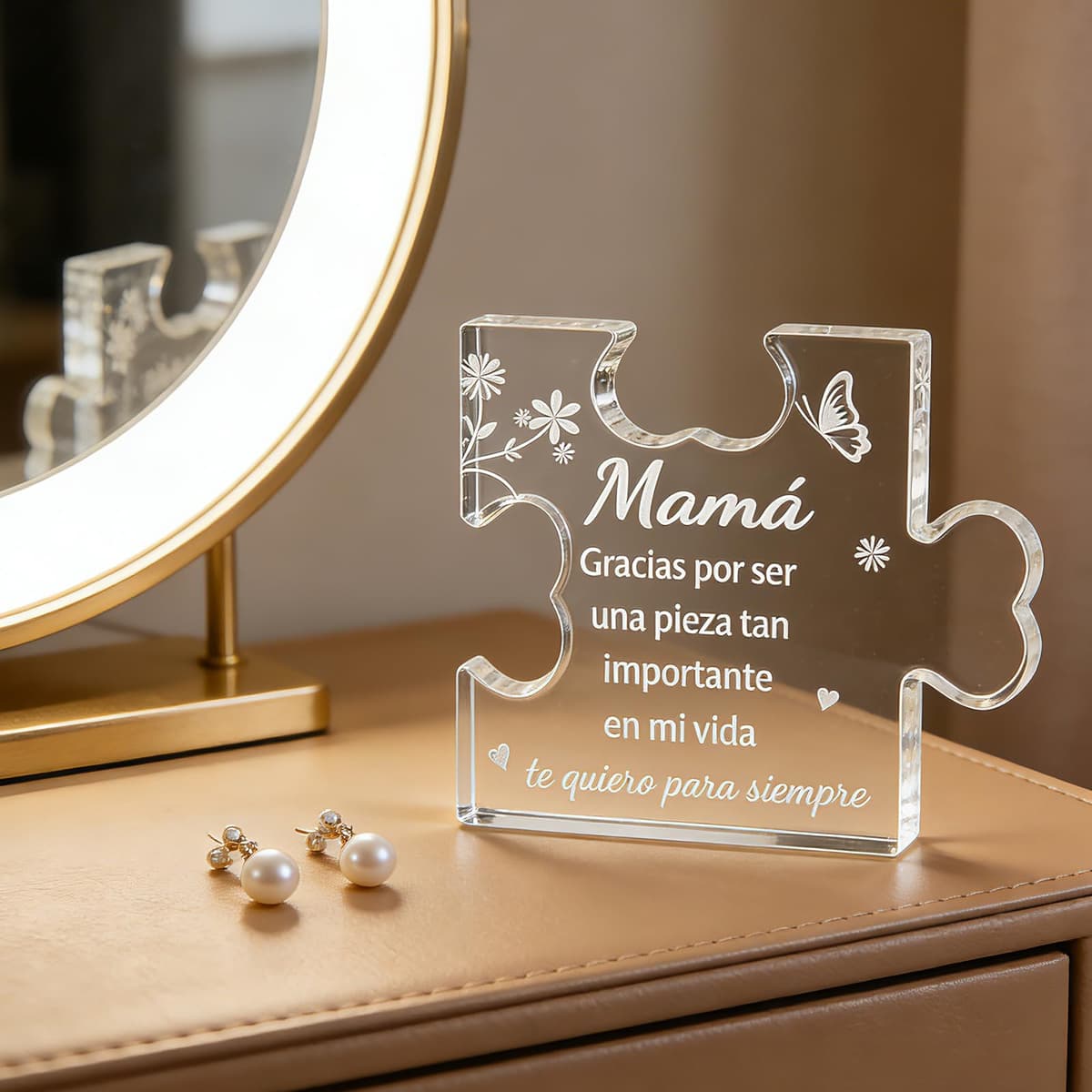Regalos Dia de la Madre, Placa Acrílica en Forma de Puzzle, Regalo Madre Cumpleaños, Navidad, Regalos Originales para Mama, Regalo para la Madre de Hija e Hijo — view 5