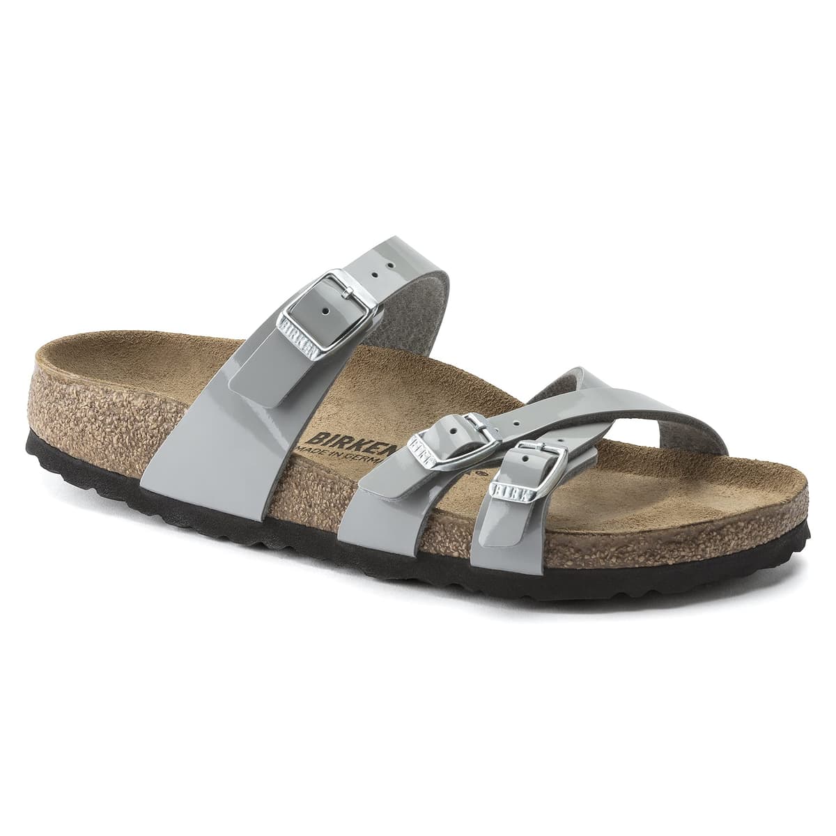 Birkenstock Rio Sandals Girls White/Patent Sandals Shoes — view 4