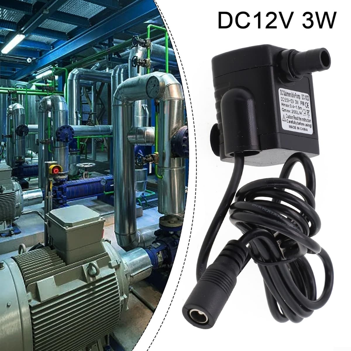 Brushless DC 12V Small Water Pump Submersible Circulating Pump for Fish Pond and Fountain Applications with Magnetic Drive and Long Life (DC12V) — view 5