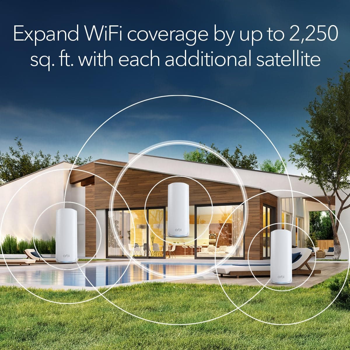 NETGEAR Orbi 770 Series | WiFi 7 Mesh Satellite | RBE770 | Compatible with Orbi Series RBE772 / RBE773 | Up to 11 Gbps | Covers 2,250 sq. ft. | Tri-band BE11000 | 2.5 Gig Internet Port — view 4