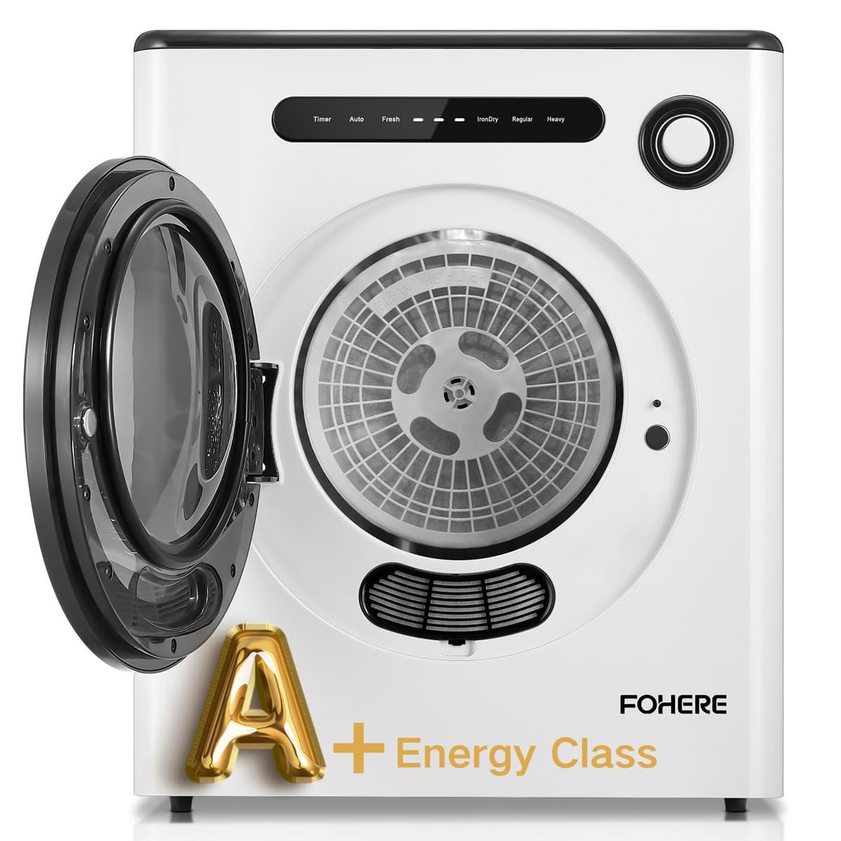 4KG Vented Tumble Dryer, 1200W Smart Dryer, 5 Drying Modes and Smart Automatic Drying, with Temperature and Humidity Sensor, Overheat Protection for Apartment, RVs, Black — view 10