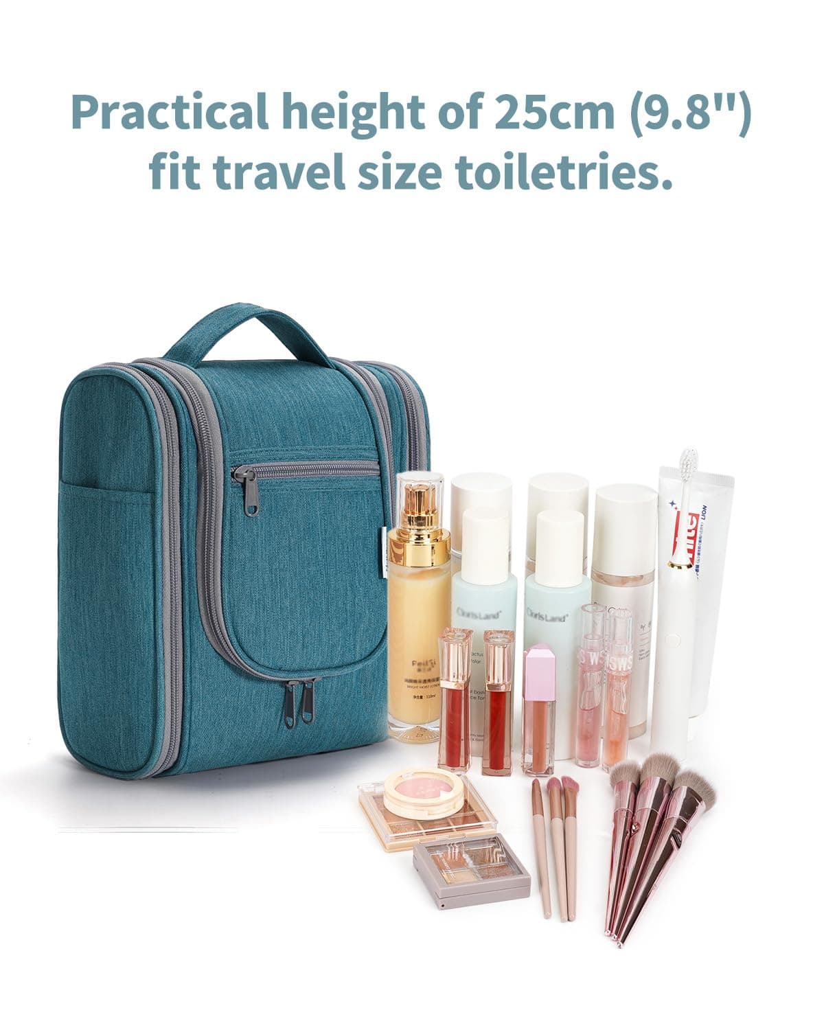 Narwey Neceser Mujer Bolsa de Aseo Colgante, Organizador de Maquillaje Neceser Viaje para Hombre y Mujer Accesorios de Viaje (Verde Azulado(Pequeño)) — view 7