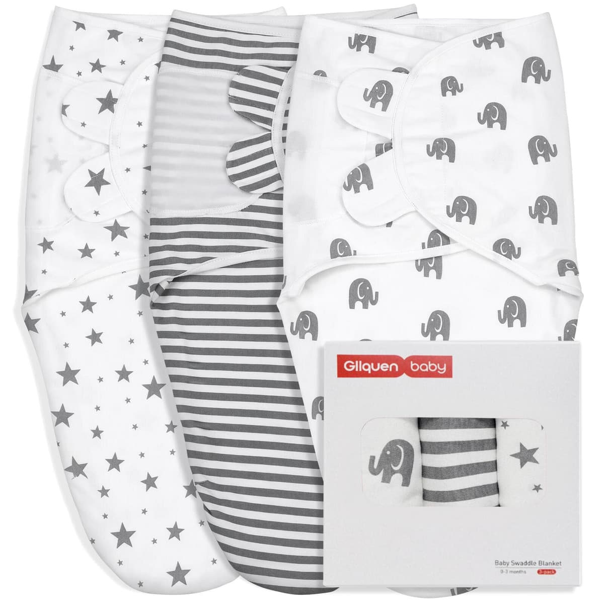 GLLQUEN BABY 3-Pack Organic Baby Swaddle Sleep Sacks for Newborn - Baby Swaddles 0-3 Months, Swaddle Sack, Rainbow & Sun, Blanket Wrap (Small/Medium) — view 14
