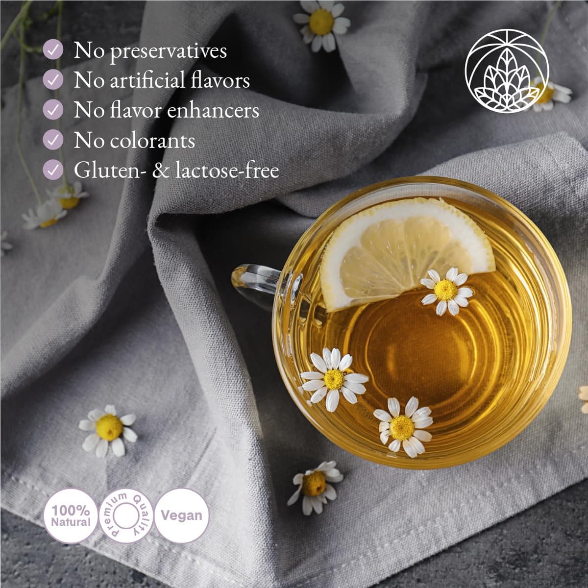 Chamomile Tea Monte Nativo (250g) - Dried Chamomile Flowers - Camomile - Aromatic and 100% Pure and Natural Loose Leaf Herbal Tea Without Additives - As a healthy, refreshing infusion — view 4
