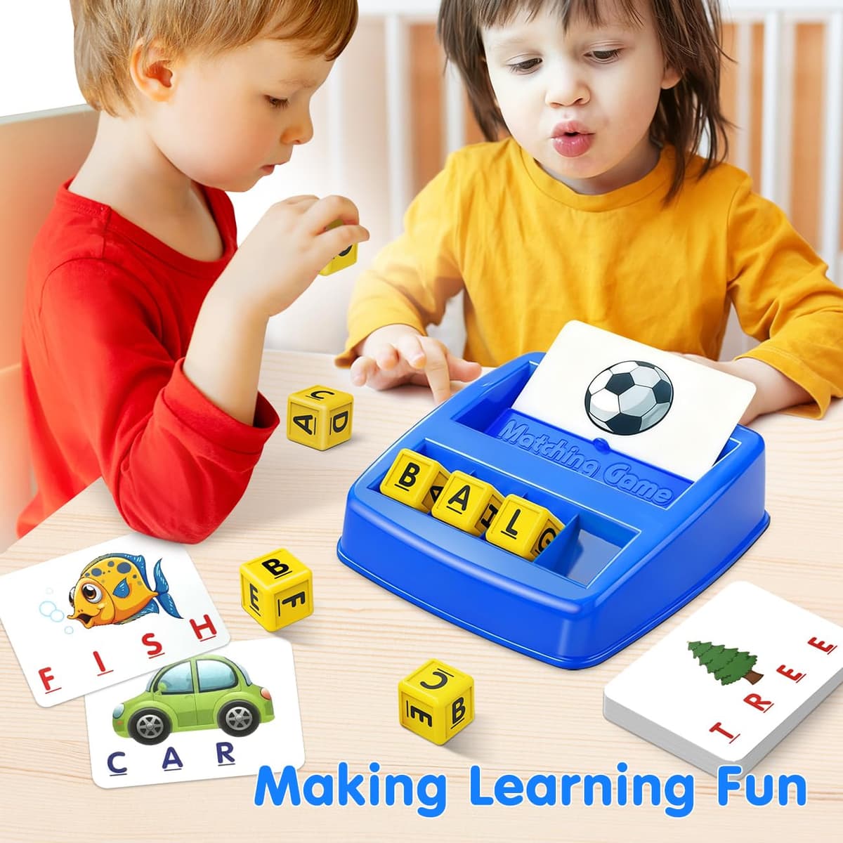 HahaGift Educational Toys for 3 4 5 Year Olds Boys Gifts, Matching Letter Game for Boys Toys age 3 4 5, Letter Recognition Spelling and Reading Learning Montessori Toys for 2 3 Year Olds — view 2