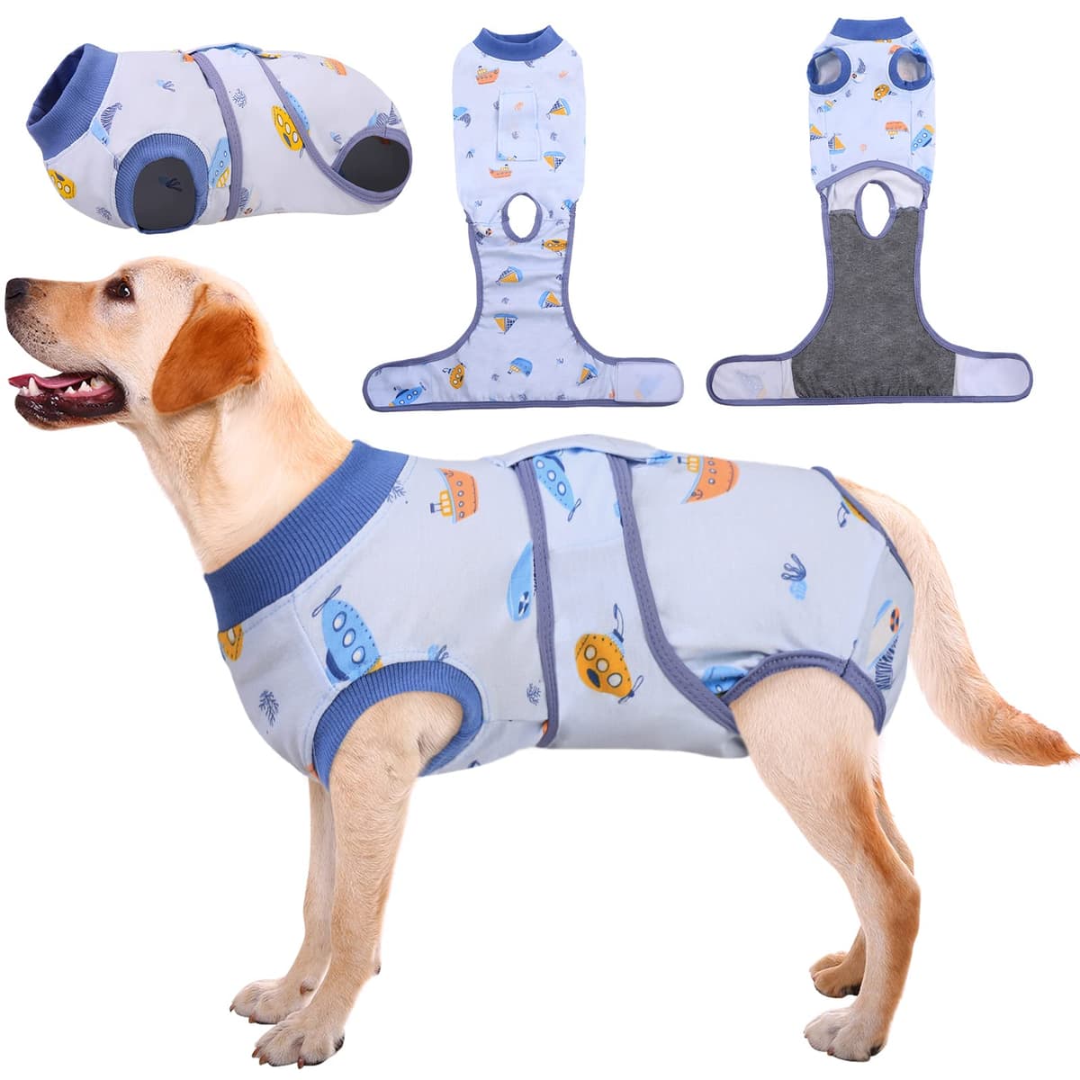 Kuoser Traje de recuperación de Perro para Hombre/Mujer, Camiseta para Cachorros después de la cirugía, Alternativa de Cuello electrónico para Mascotas pequeño, Mediano y Grande — view 11