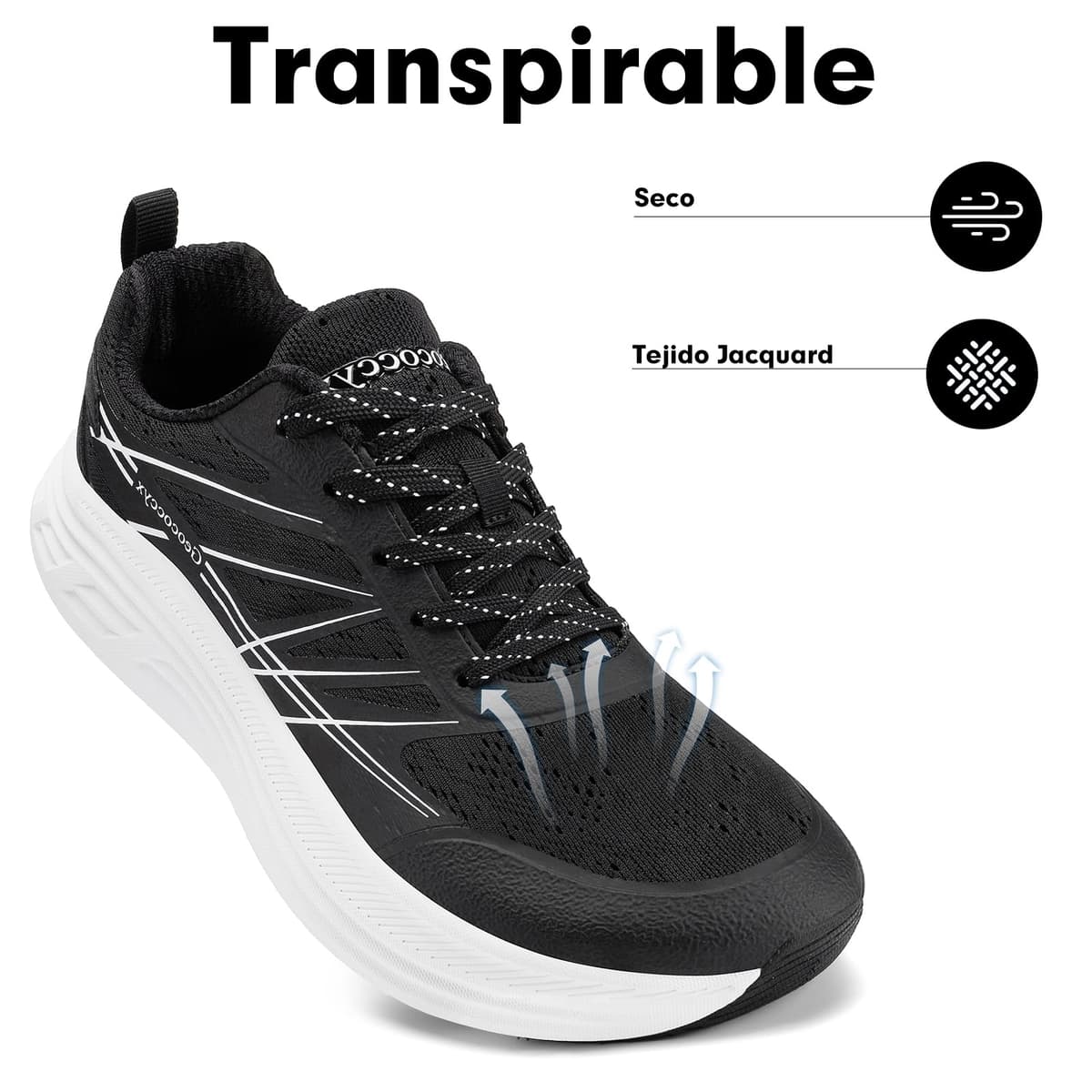 Zapatillas Running Hombre Puntera Ancha Zapatos de Deportivas Transpirables para Correr 39-46 EU — view 3