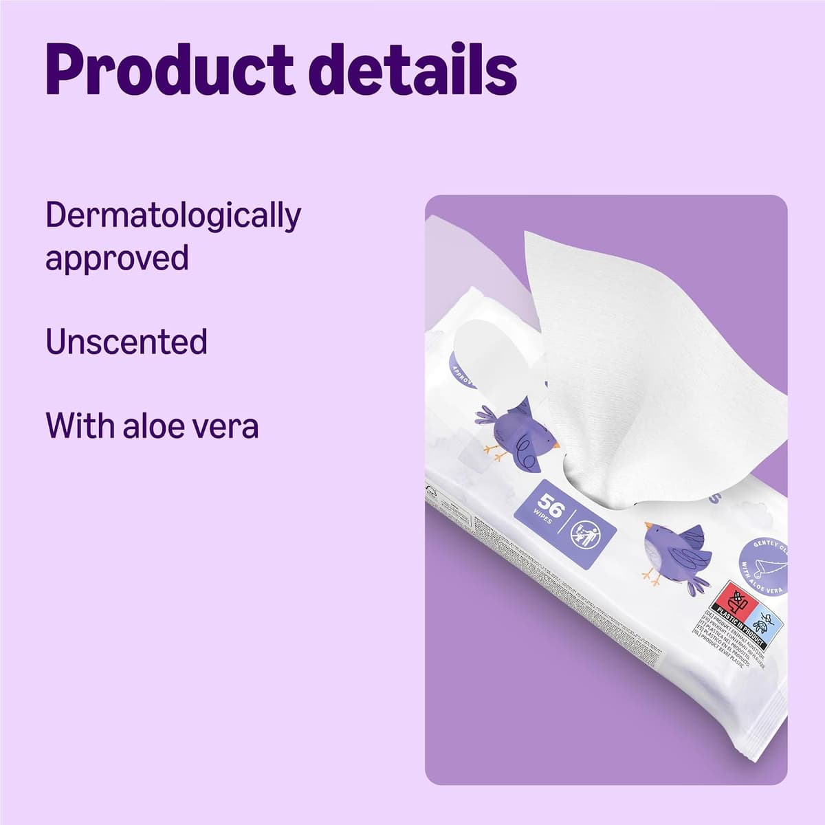by Amazon Sensitive Baby Wipes 336 Wipes, Unscented, 6 Pack of 56 Old Version 6-Pack