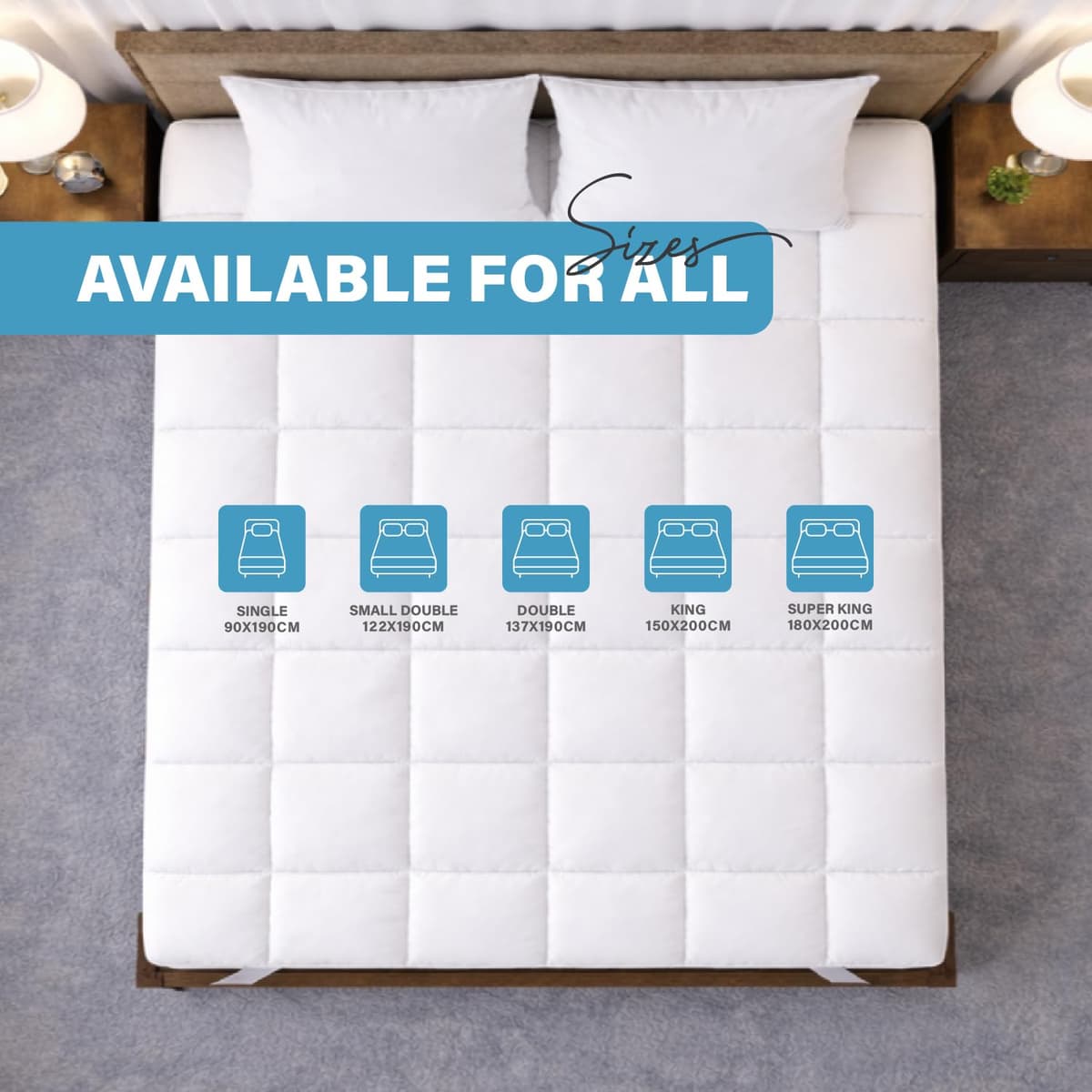 ACRALI HOME Thick Mattress Topper Double Bed (4 Inch/10 cm) Extra Deep Hotel Quality Breathable Bed Topper Quilted Luxury Comfort with Elasticated Straps — view 2