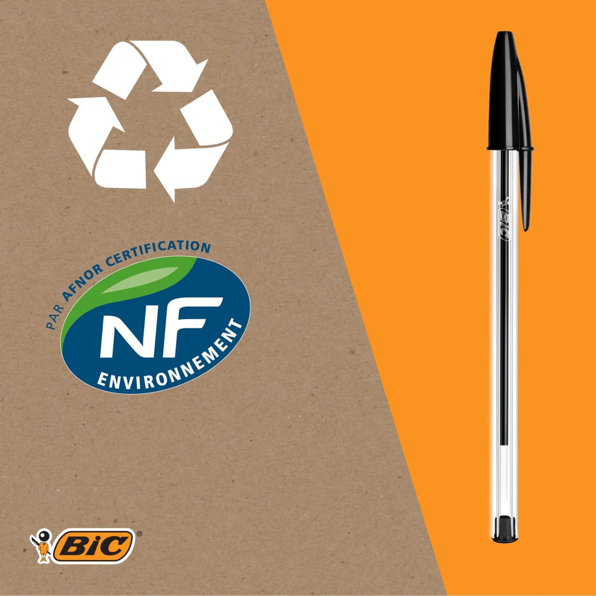 BIC Cristal Original Smudge Free Ballpoint Pens, Ideal for School, Black, Medium Point (1.0mm), Pack of 50 — view 13