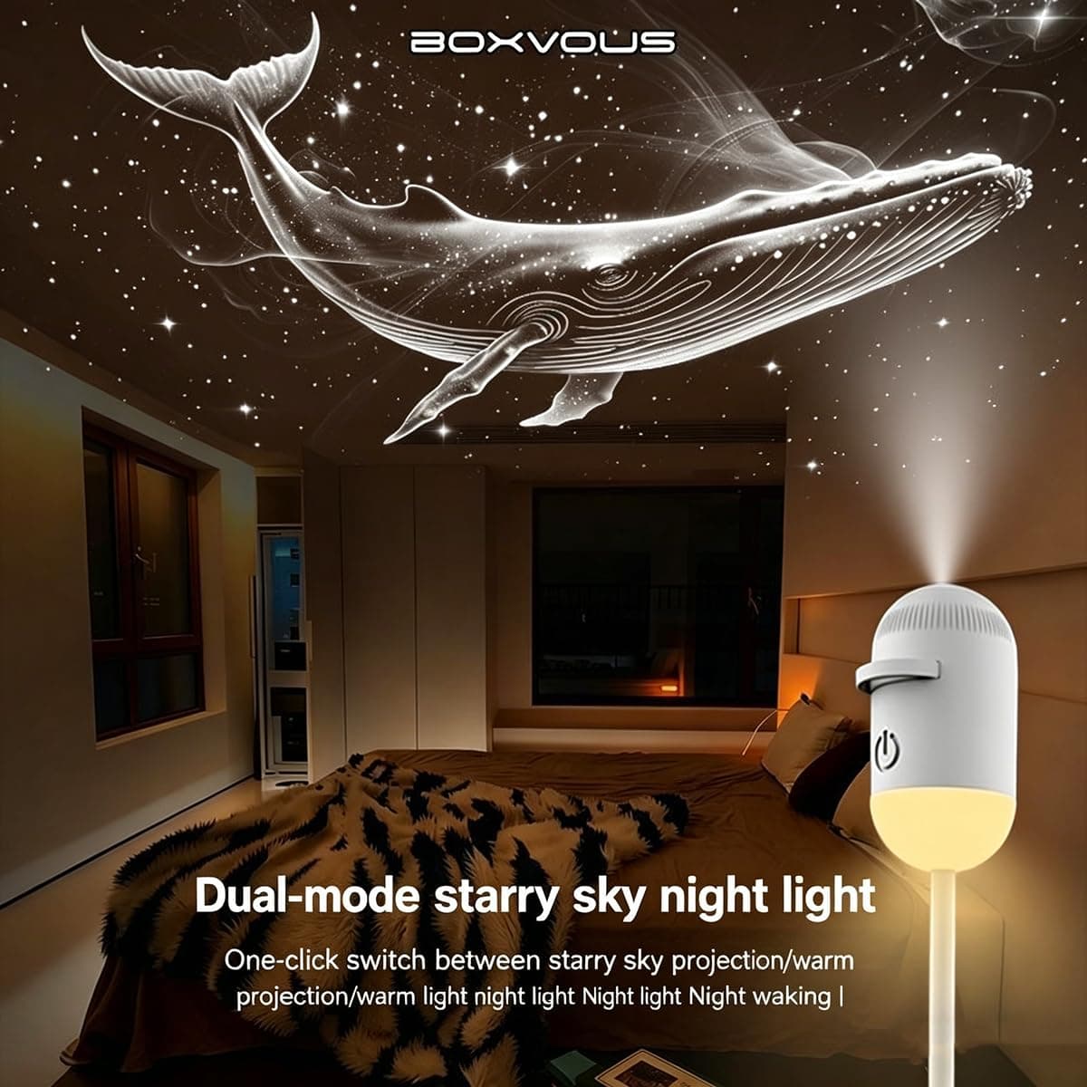 Genérico 2-in-1 Galaxy Projector Night Light, Mini Galaxy Projector, USB Portable Starry Sky, Adjustable Brightness 360° Rotating Design and LED Mini Night Light for Car,Room Decor (3) — view 5