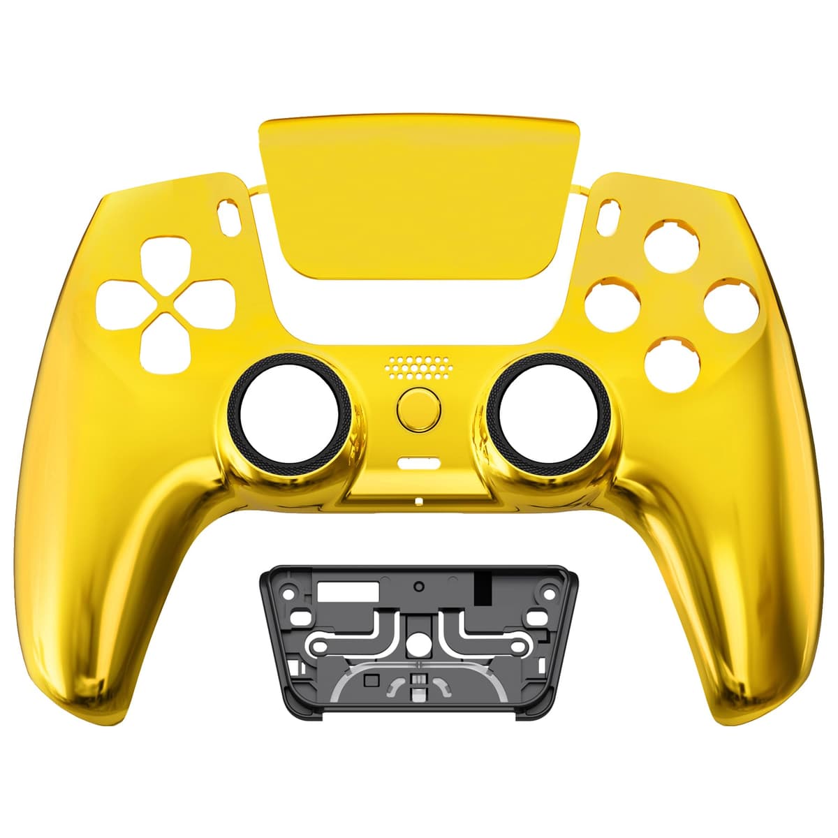 eXtremeRate Luna Rediseñado Carcasa Frontal con Panel Táctil Compatible con ps5 BDM-010 BDM-020 BDM-030 BDM-040 Control Placa Frontal Funda Portectora Compatible con ps5 Mando(Dorado Cromo) — view 3