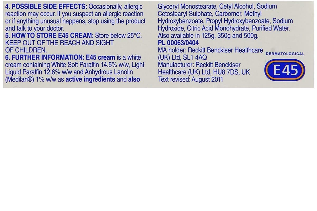 E45 Moisturising Cream 500g - Emollient Lotion for Dry, Itchy & Sensitive Skin - Soothing Eczema Relief Cream - Non-Greasy, Fast Absorbing, Dermatologically Tested Formula — view 14