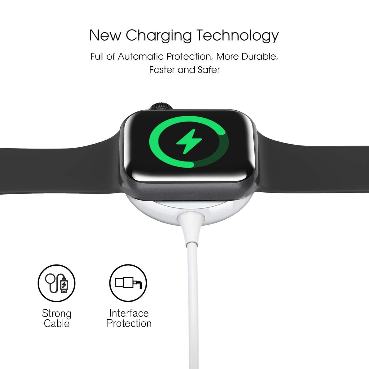 2026 Upgraded for Apple Watch Fast Charger Portable Cable, iWatch Charging Cord with USB-C to USB-A Adapter 2 in 1, Compatible with Apple Watch Ultra/SE/Series 11/10/9/8/7/6/5/4/3/2, 3.3ft White — view 7