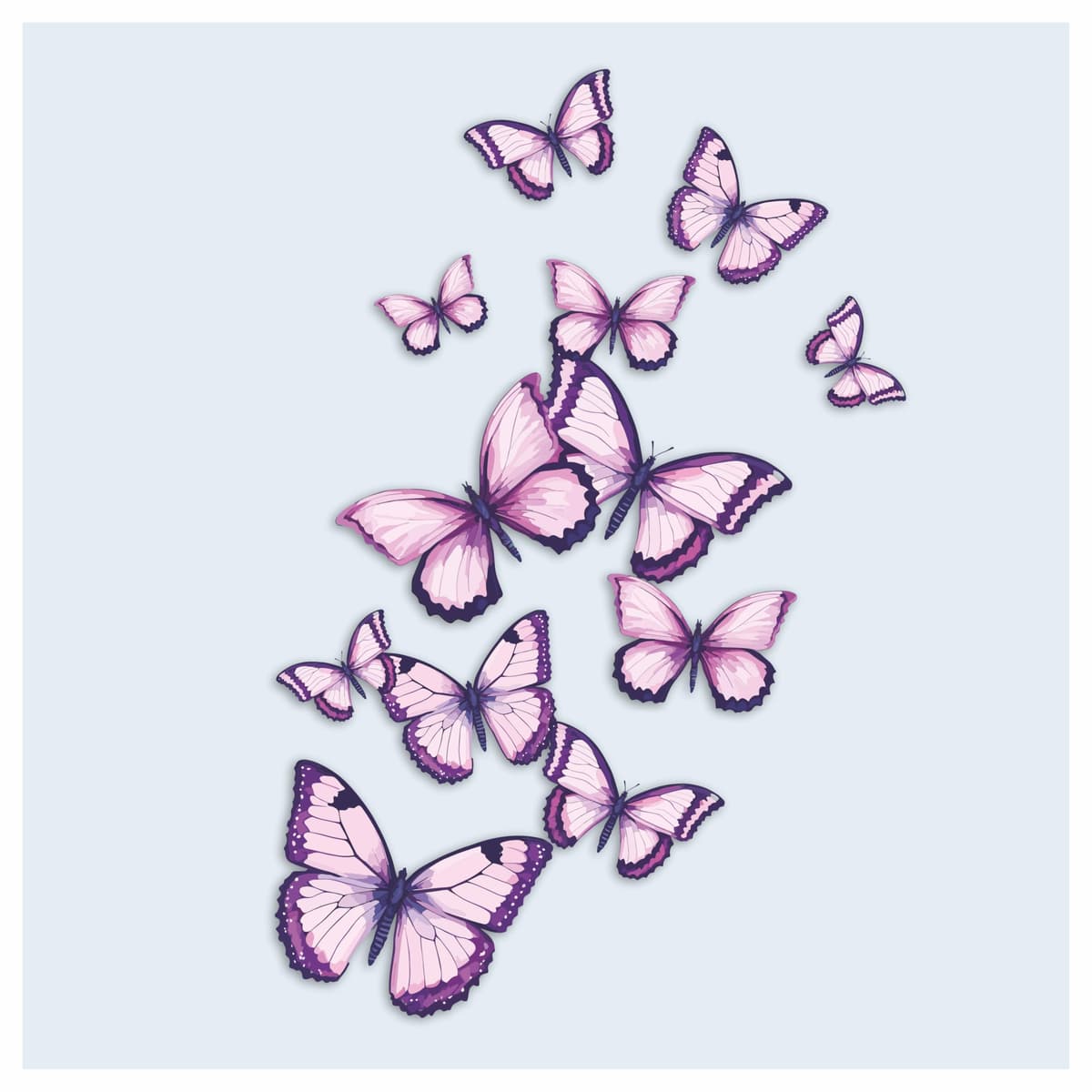 x12 Purple Butterfly Stickers, Hardwearing Waterproof 0% Transparency Decals, DIY Peel & Stick Perfect to Cover Marks, Wall Decor, Weatherproof for Cars & Home Projects. LaoGraphics® (12 Lilac, A5) — view 4