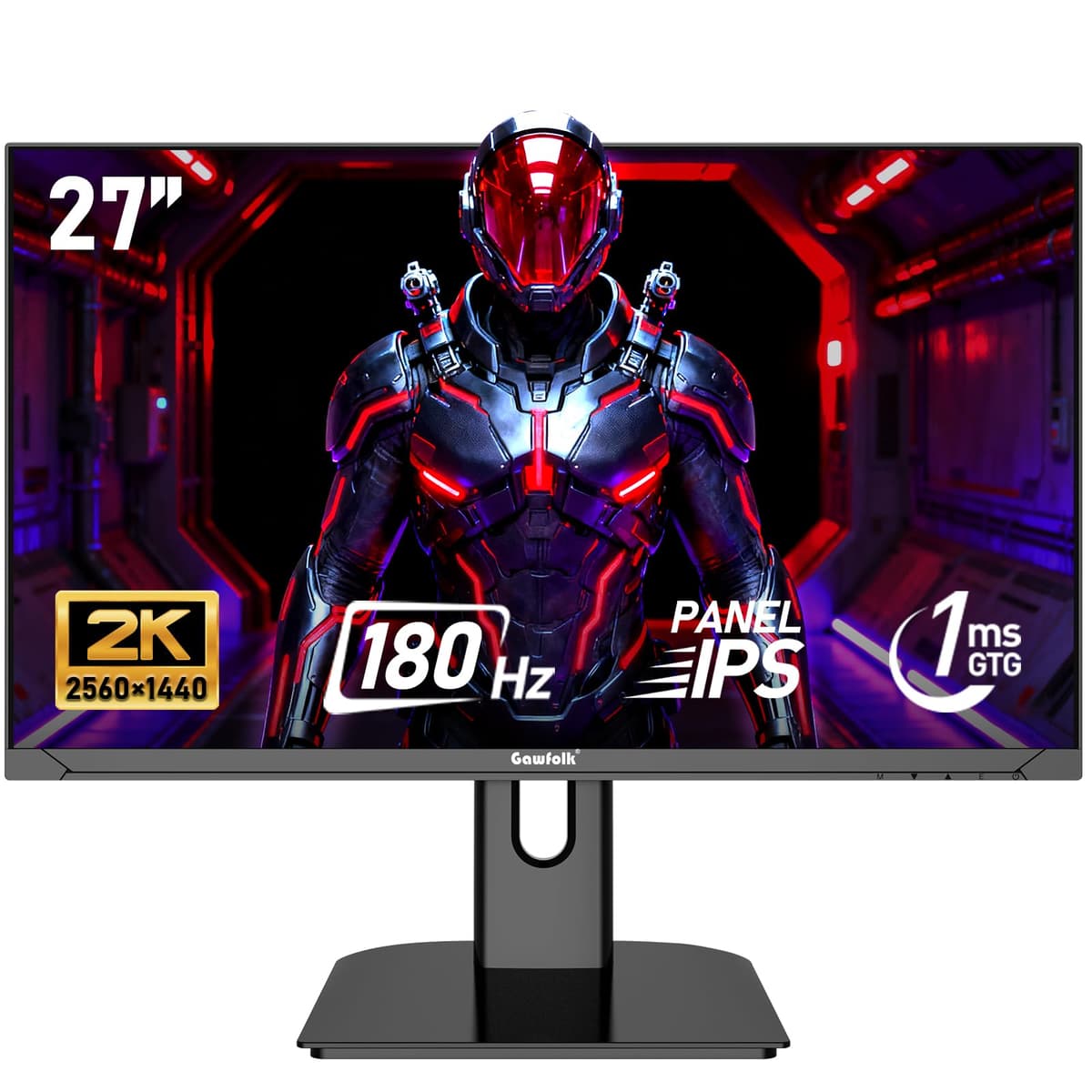Gawfolk 27 inch IPS PC Screen, 4K Gaming Monitors 160Hz, 1ms,AdaptiveSync, 100%sRGB, 178° Wide Viewing Angle, HDMI 2.1, DisplayPort,Height-adjustable and swivel,75*75MM Wall Mount Compatible - Black — view 10