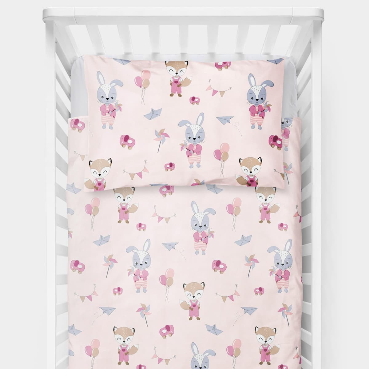 Baby Comfort 4 Piece Duvet Pillow Duvet Cover Pillowcase 80x70 cm Bedding Set 12M+ (Ladders Pink) — view 16