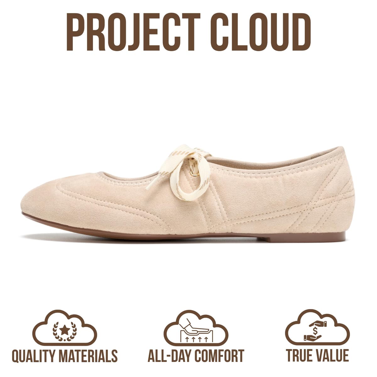Project Cloud Fashion Mary Jane Shoes Women - Womens Ballet Flats with Memory Foam Insole - Lightweight & Non-Slip Ballet Flats Shoes for Women 2026 (Emilee) — view 3