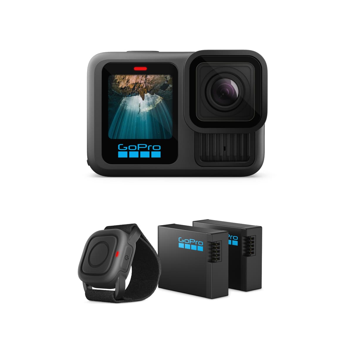 GoPro HERO13 Black Extended Power Bundle - Includes Dual Battery Charger, 3 Enduro Batteries, 64GB microSD Card, Curved Adhesive Mount, and Camera Case — view 9