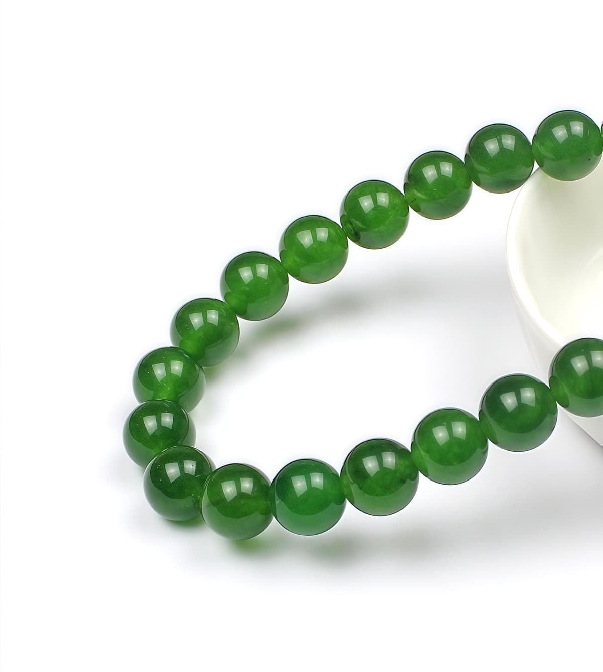 MJDCB 6mm 60 piezas Cuentas de Piedra Jade Verde Oliva Redondas Sueltas Piedras Semipreciosas para Hacer Joyas Pulseras Collares — view 2