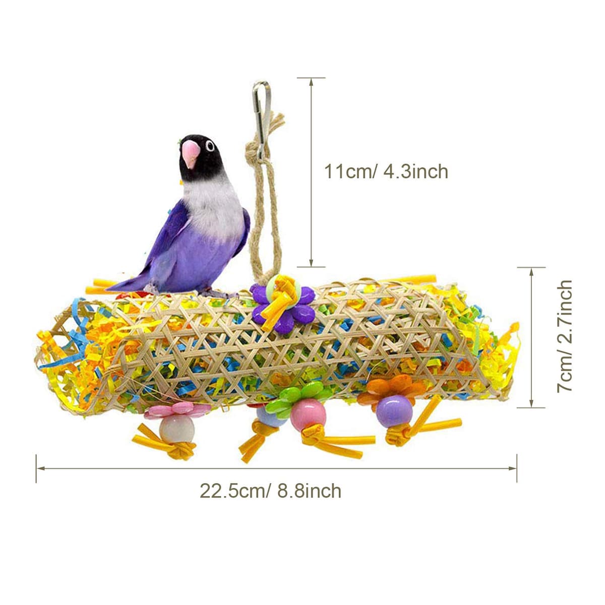 Allazone 4 Talla Perca de Pájaro, Soporte de Percha para Polluelo Naturales para Pájaros Pájaro de Madera Soporte de Perca con 5 Pz Bolas de Ratán para Gallinas Loro — view 2