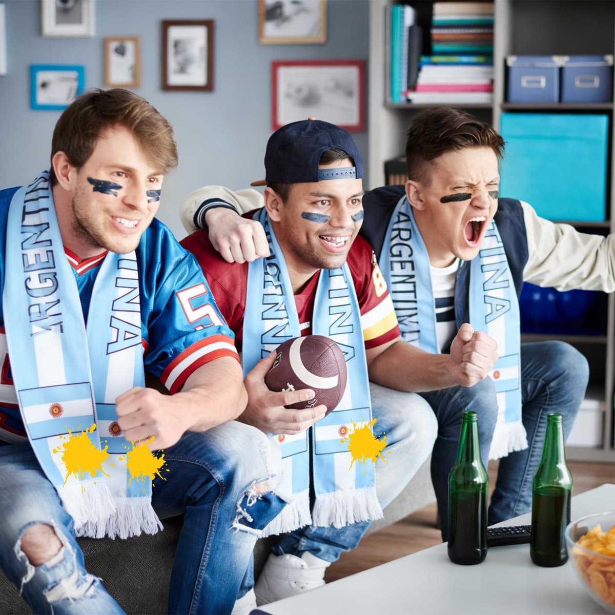 YEJAHY Bufanda de fútbol 2026 del Mundo del Mundo - Bufanda de estadio de alta calidad con banderas y emblemas, artículo para fans del Campeonato Mundial, con flecos — view 4
