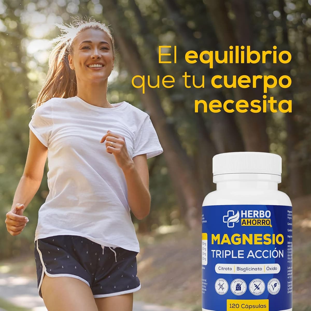 Magnesio Complex - Citrato, Bisglicinato y Óxido de Magnesio Triple - Alta Absorción - Reduce Cansancio y Fatiga, Alivia Dolor Articulaciones y Músculos – Favorece la Síntesis de Colágeno 120 cápsulas — view 2