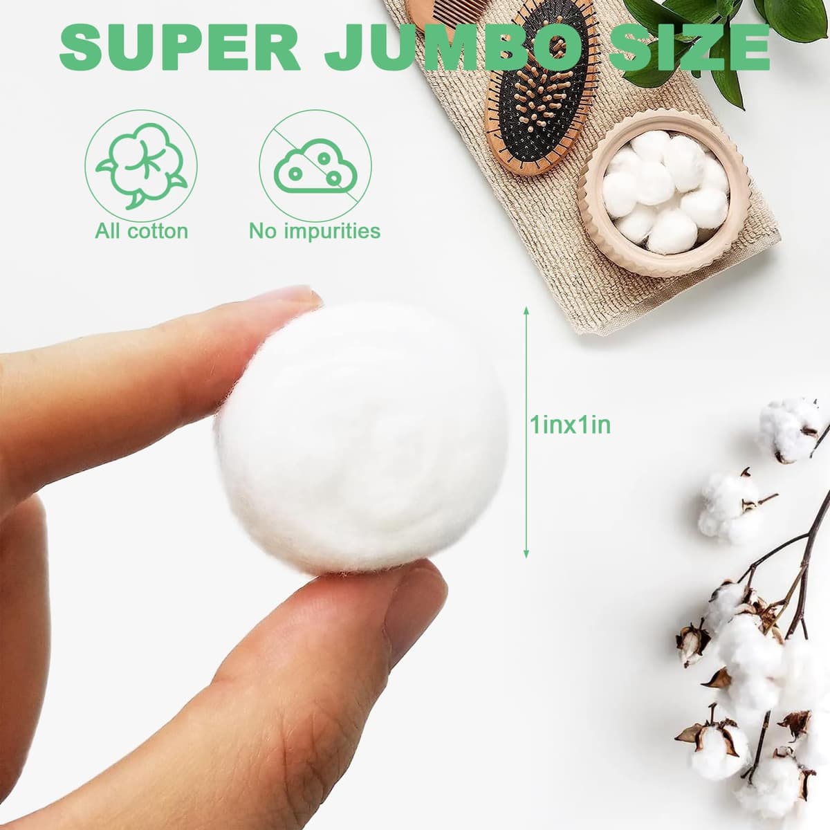 400 Pieces White Soft Natural Cotton Balls for Beauty, Personal Care, Cleaning Solvents and DIY Projects — view 5