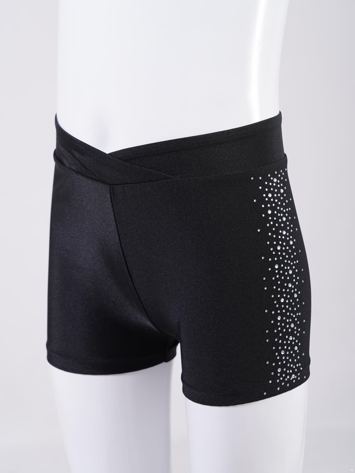 Freebily Pantalones Cortos De Gimnasia para Niñas Leggings Cortos Cintura Alta Mallas De Patinaje Pantalones para Entrenamiento Deportivo — view 5