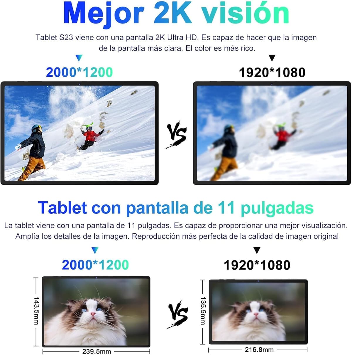 Tablet 11 Pulgadas Pantalla 2K PC 16GB RAM + 256GB ROM + TF 1TB, 10000 mAh/Octa-Core 2.0 GHz / 8MP+20MP+2MP Macro/ 2000 * 1200 Pixels / 5G WiFi/BT5.0/ Tablet con Funda Marrón — view 3