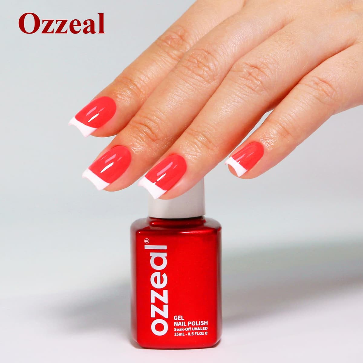 Ozzeal Neon Gel Polish, 15ML Neon Strawberry Red Gel Nail Polish Spring Summer Soak off LED UV Art Starter Manicure Salon DIY Design — view 5