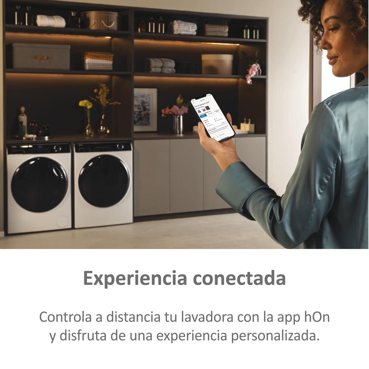 Haier I-Pro Series 5 HW90-B14959EU1IB- Lavadora Carga Frontal 9KG, Función Vapor, Motor Direct Motion, Tratamiento Antibacterias, 1400 RPM, Fin Diferido, Detector Automático de KG, 12 Programas,Blanco — view 3