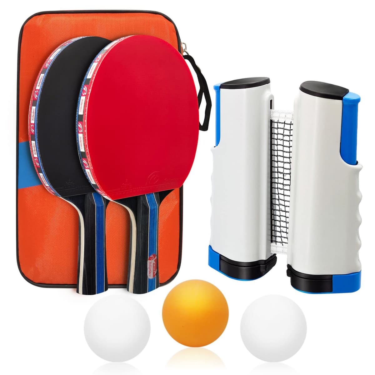 Baozun Raquetas Ping Pong Set con Palas de Ping Pong, Pelotas y Bolsa