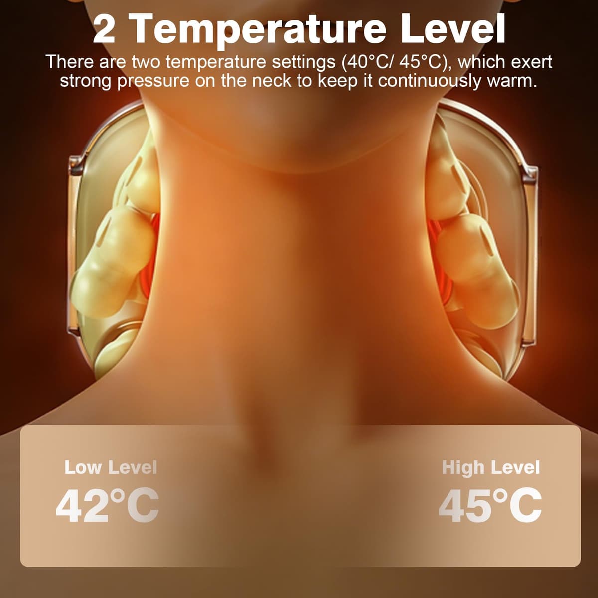 Masajeador Cervical y Espalda 4D a Mano Biónica, Masajeador Cuello Eléctrico, Masajeador de Cuello Inalámbrico 4D con 3 Niveles de Intensidad y 2 Niveles de Calor para Relajar Los Músculos (blanco) — view 4