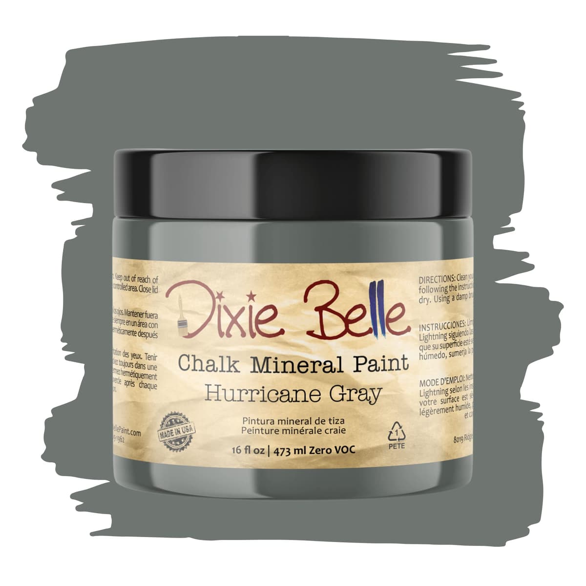 Dixie Belle Paint Company Chalk Finish Furniture Paint - Caviar (32oz) - Matte Black Chic Chalk Mineral DIY Furniture Paint — view 13